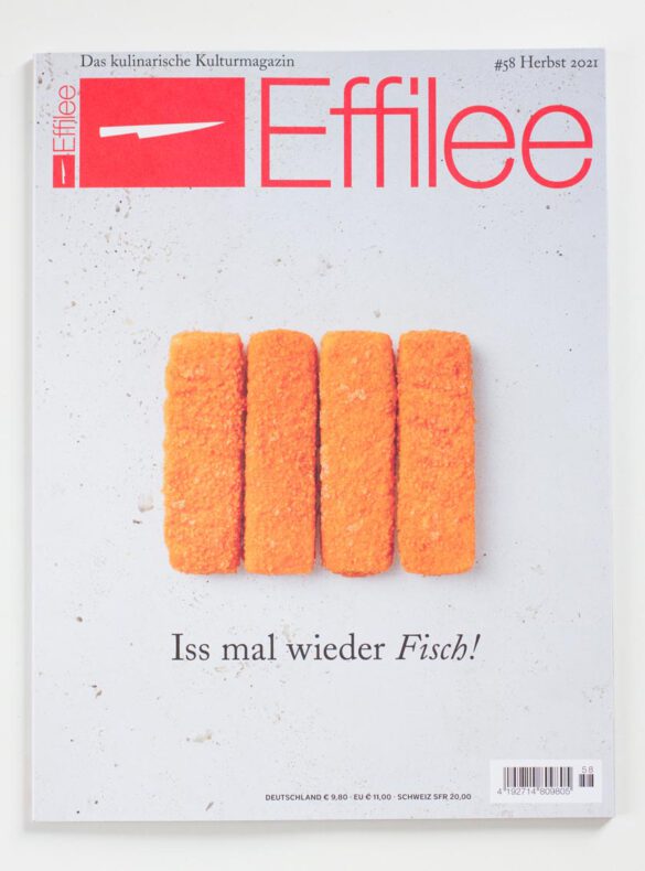 Cover Effilee 58: vier Fischstäbchen auf grauem Grund