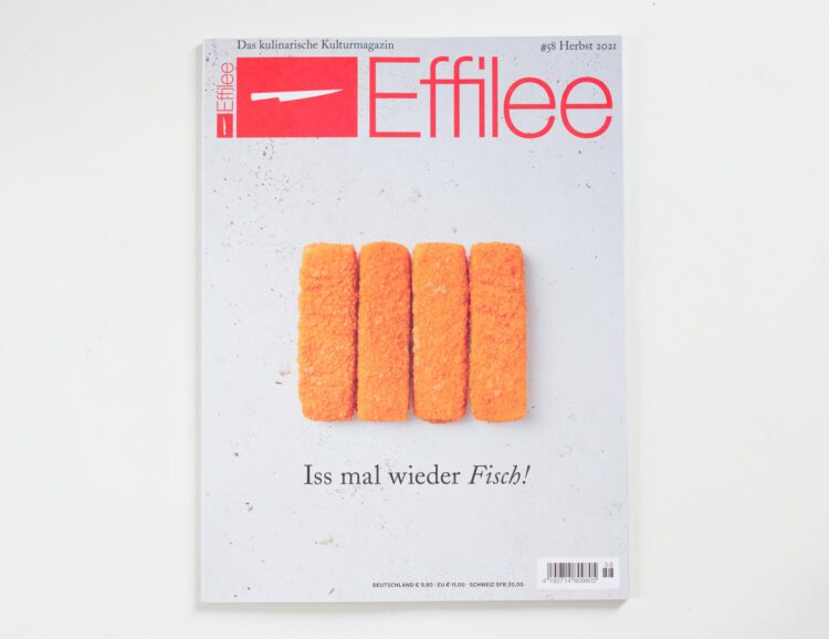 Cover Effilee 58: vier Fischstäbchen auf grauem Grund