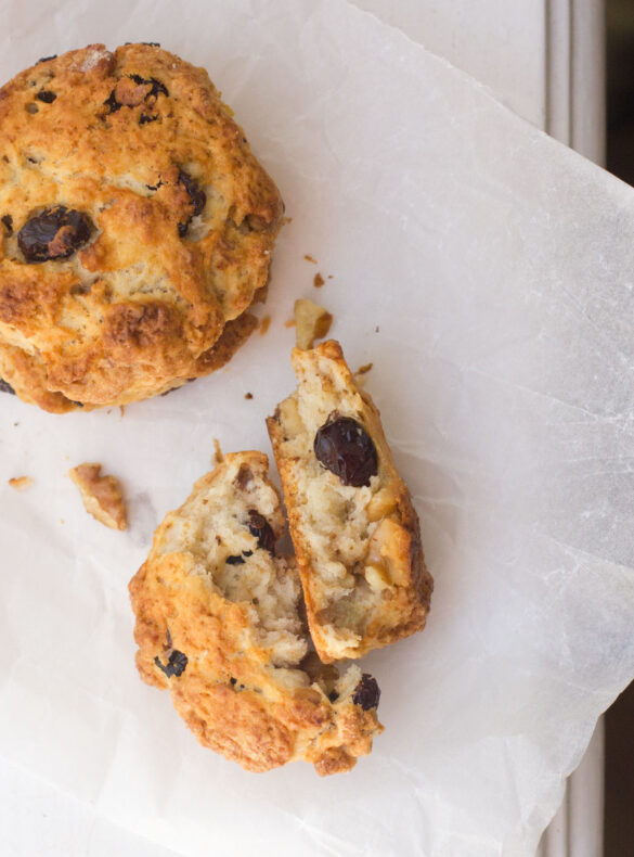 Cranberry-Walnuss-Scones Vogelperspektive