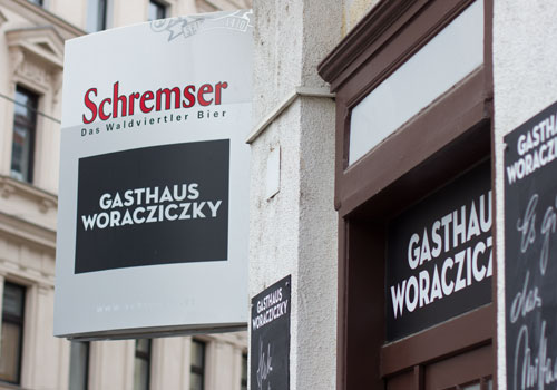 Schild Gasthaus Woracziczky